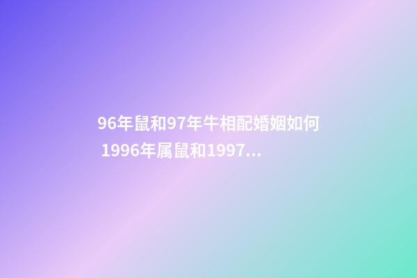 96年鼠和97年牛相配婚姻如何 1996年属鼠和1997年属牛的配吗 97年牛和96年鼠相配吗-第1张-观点-玄机派